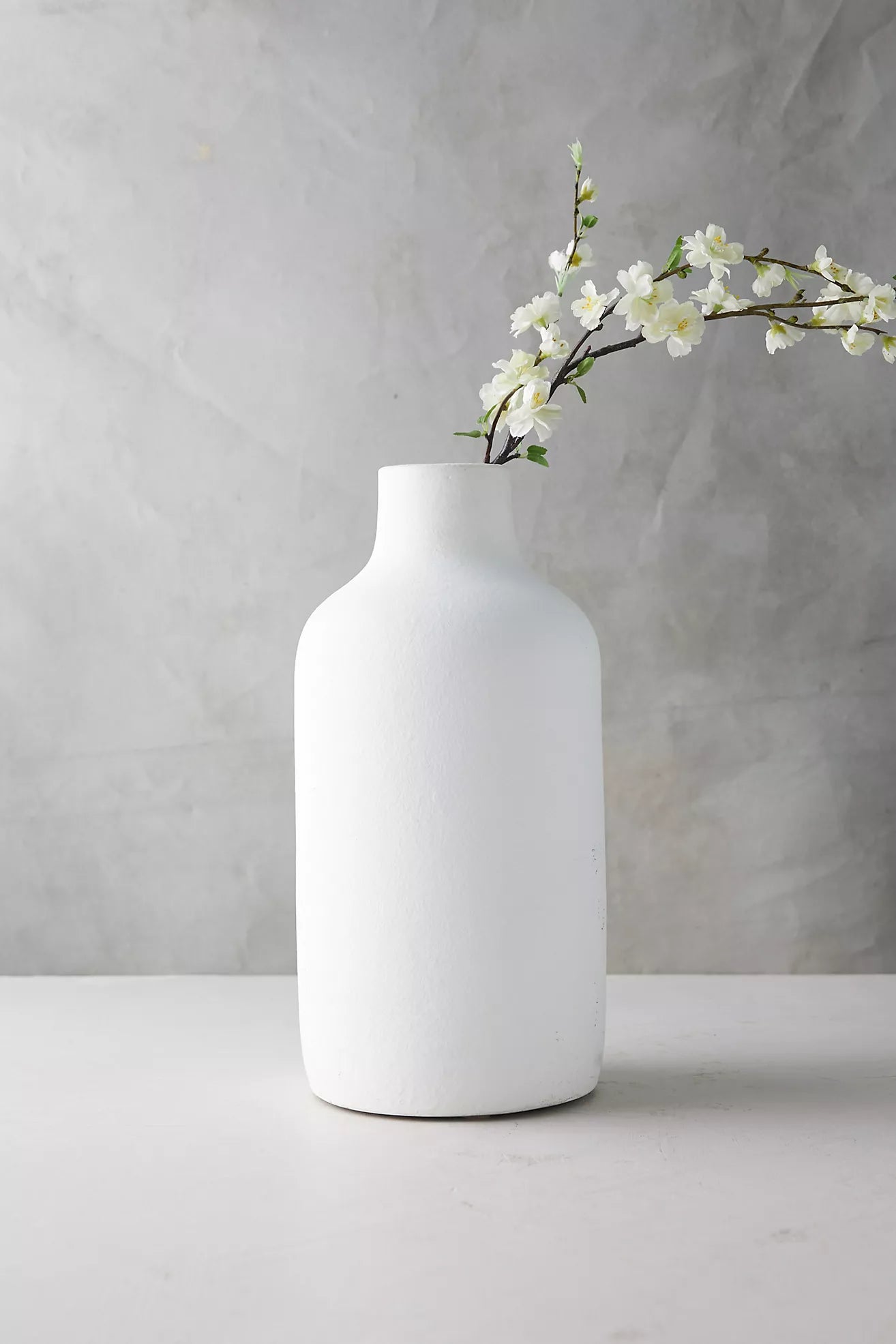 Matte Terracotta White Vase (Tall)