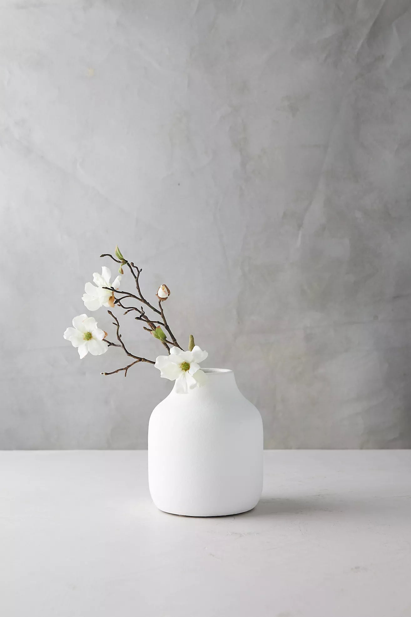Matte Terracotta White Vase (Short)